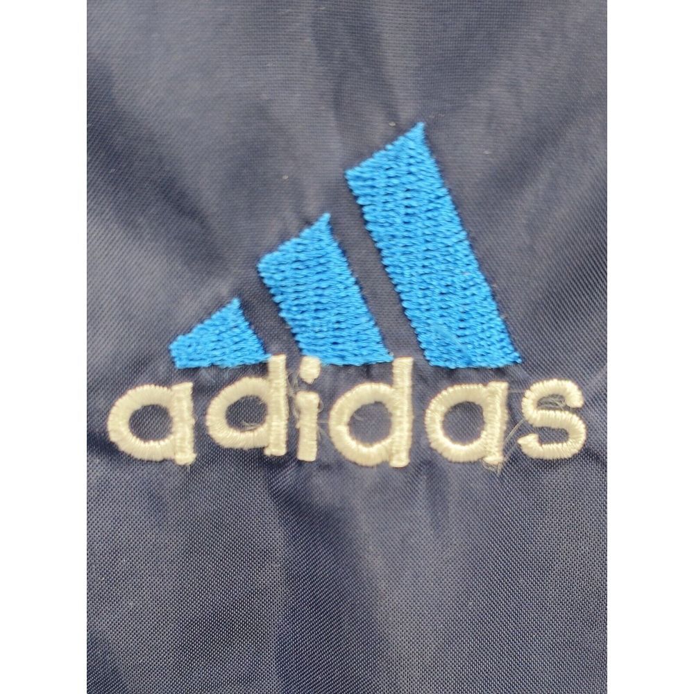 Adidas VTG Windbreaker Jacket Blue Embroidered Back Logo Size Large Full Zip Y2K - Picture 6 of 13